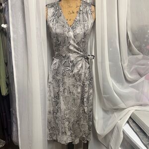 White House Black Market Snake Print 2-piece slip dress with over wrap